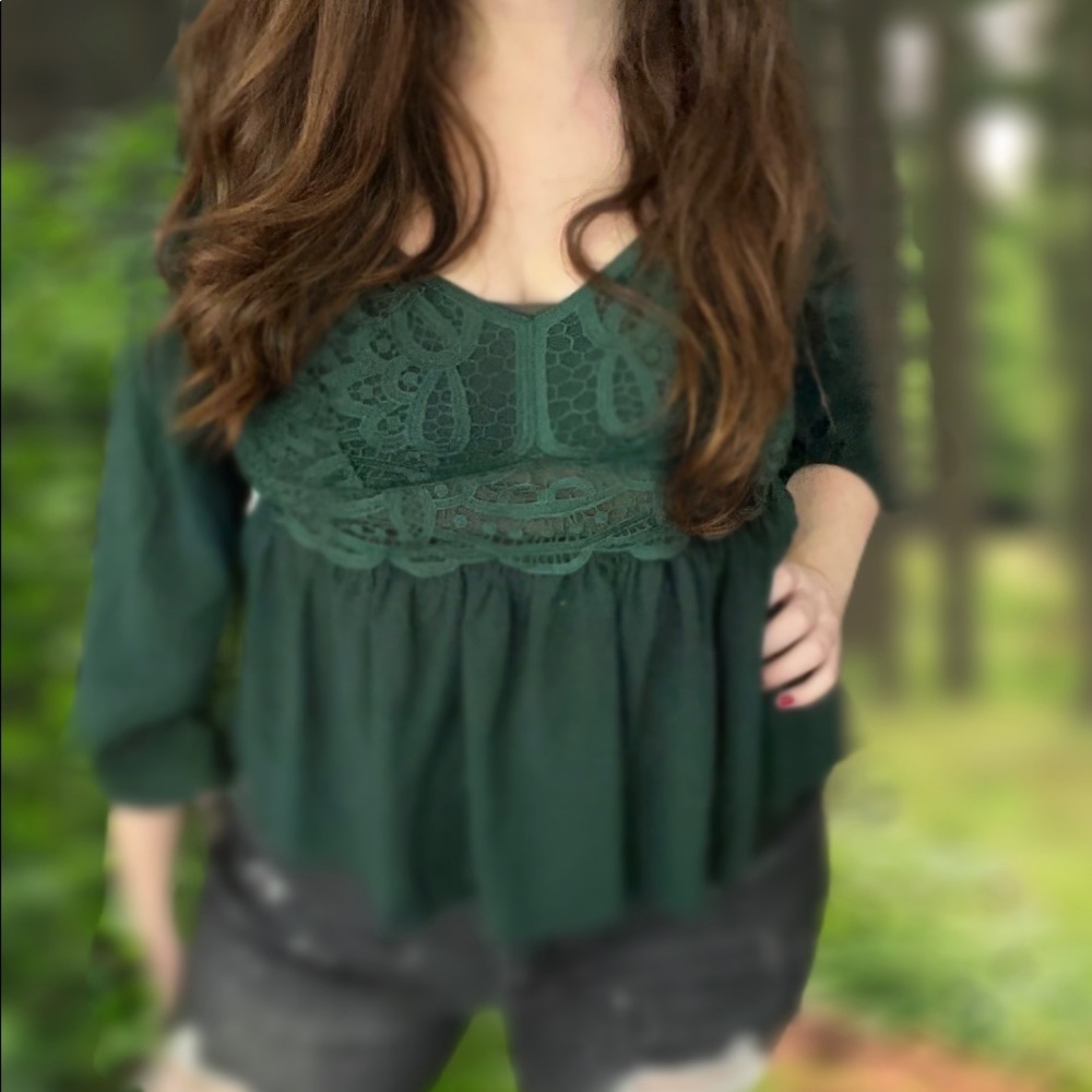 NWT! Boutique Emerald Green Long Sleeve Top.